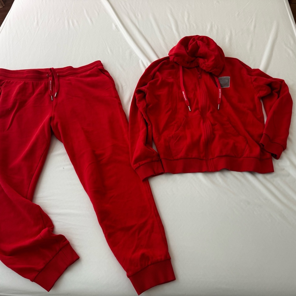 Armani Exchange Red Hoodie and Joggers Set
